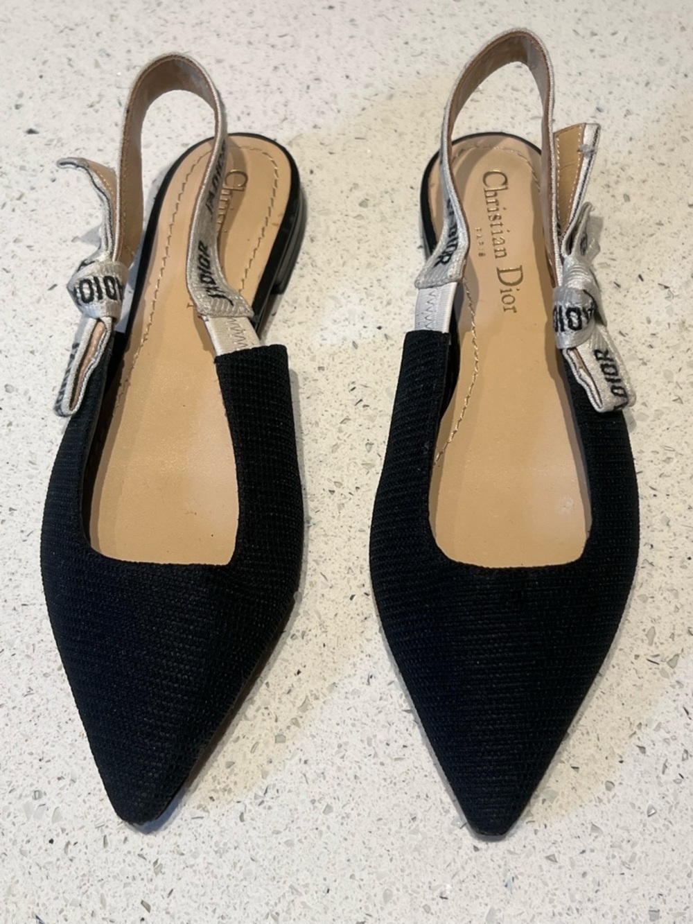 Christian Dior j’adior black slingback flats - Picture 2 of 9